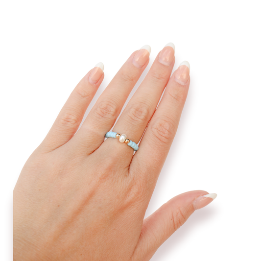 Pastel Blue Pearl Ring - BAY WINDOW