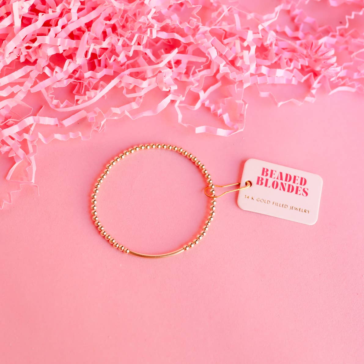 3mm Gold Bar Beaded Bracelet - BAY WINDOW