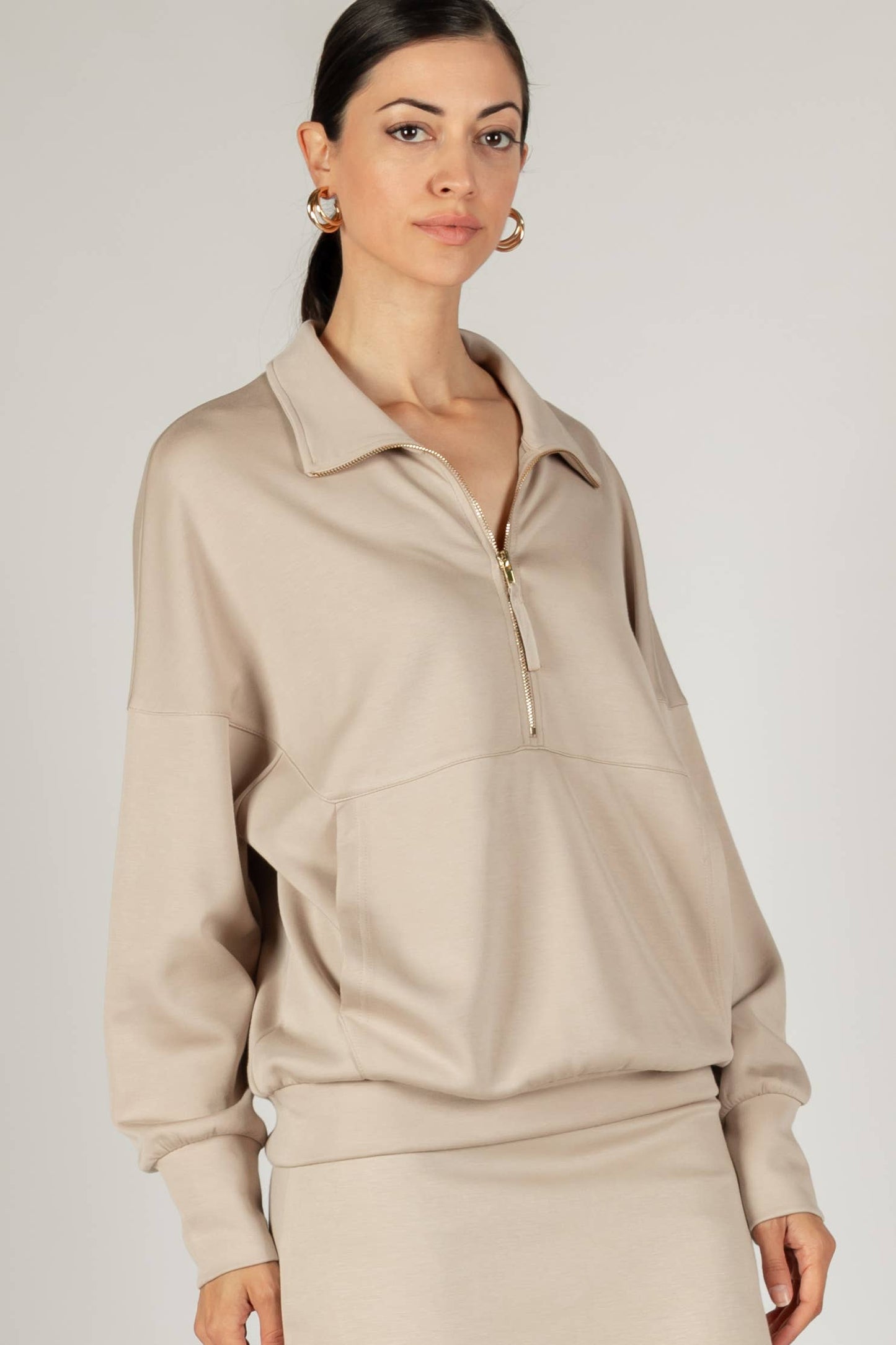 Butter Modal Zip Up Pullover - BAY WINDOW