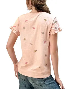 Cowboy Hat & Horsehoe Tee - Pink Dusk - BAY WINDOW