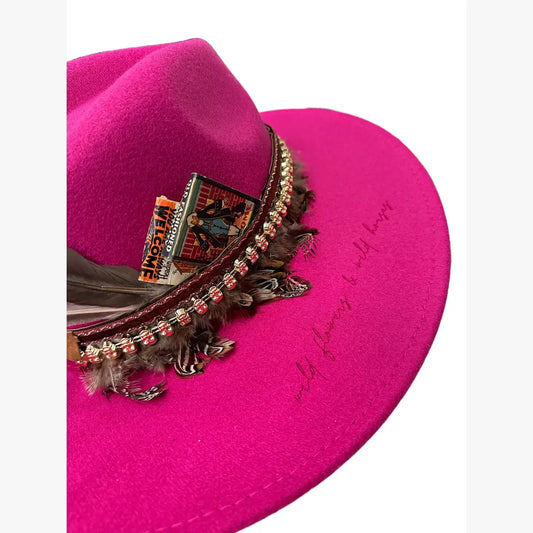 Wild Flowers Wild Horses Burned Hat Cowboy Western Hat RTS - BAY WINDOW