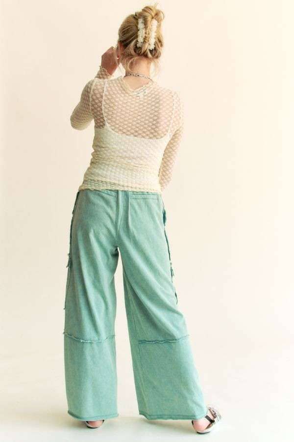 Long Sleeve Dot Crispin Lace Layering Mesh Top - BAY WINDOW