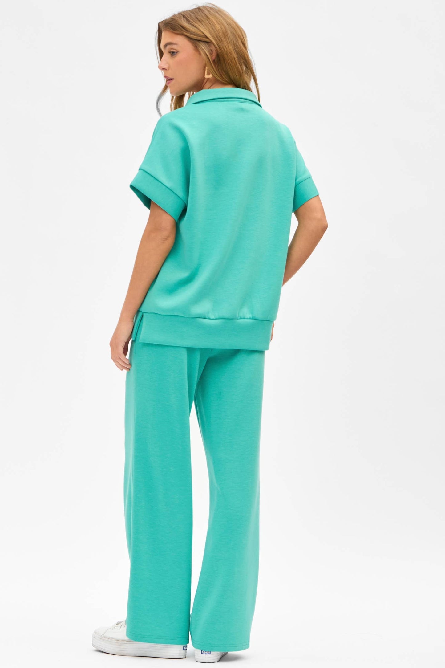 Short Sleeve Quarter Zip + Pants Modal Set - BAY WINDOW
