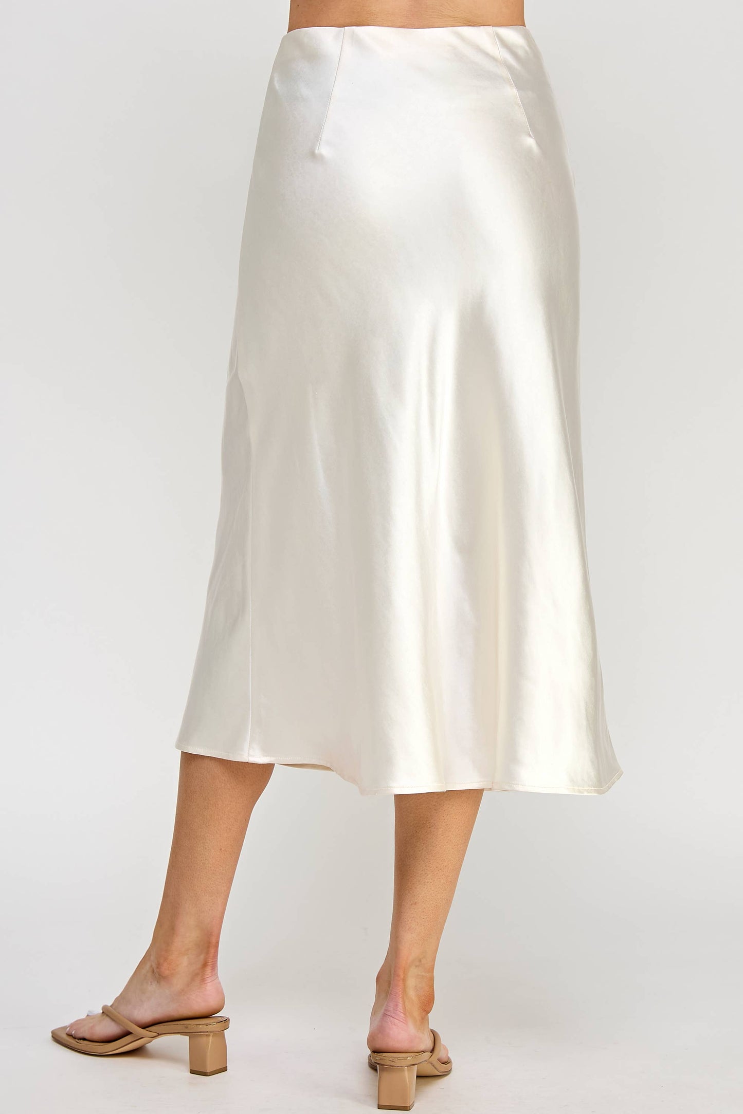 RS-9602-6 Satin Midi Skirt Pearl - BAY WINDOW