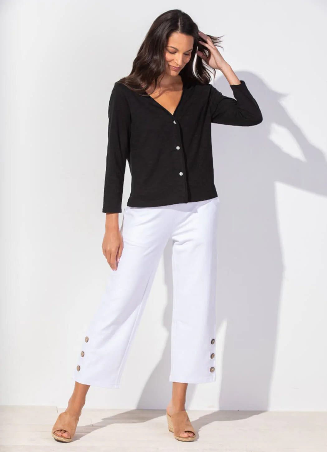 Cotton Slub Easy Jacket - Black - BAY WINDOW