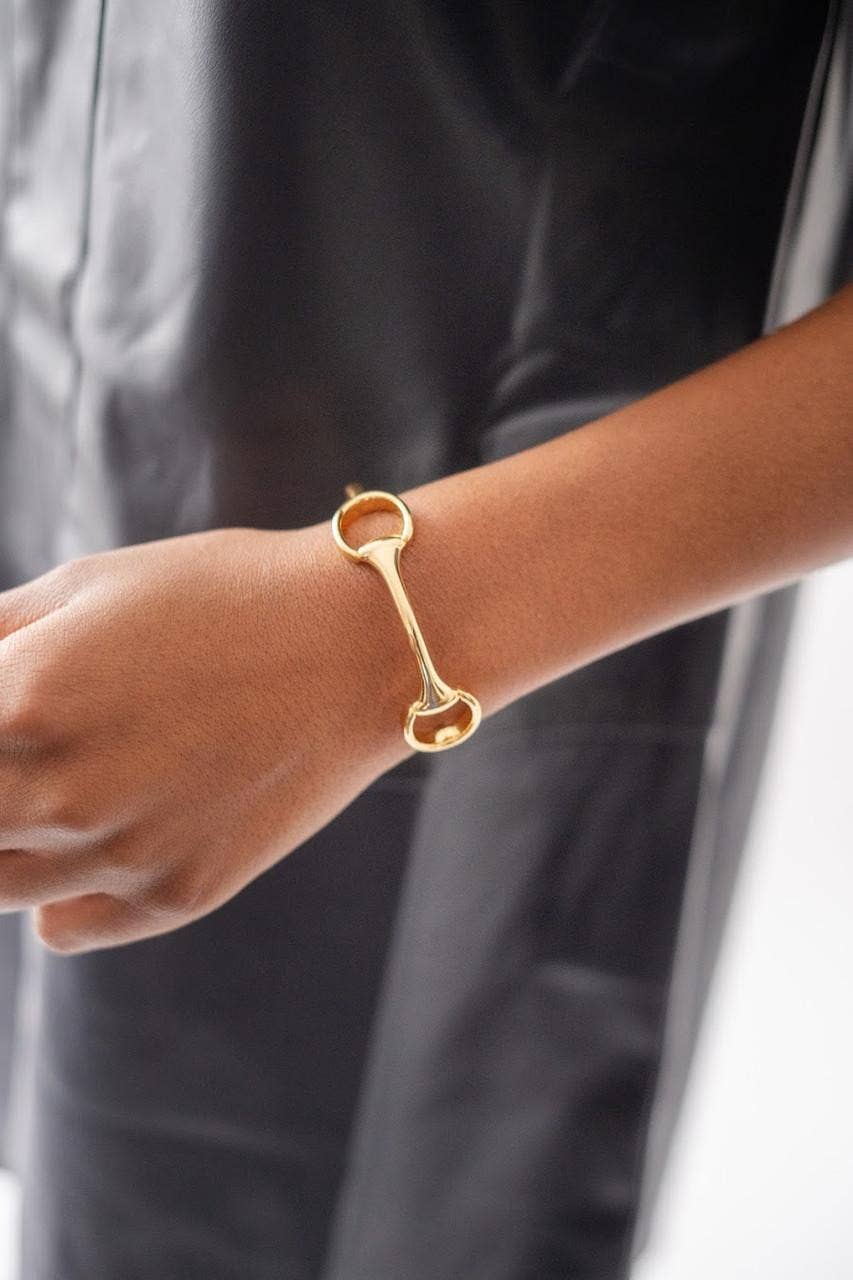 Gold Horse Bit Cuff - 18k Plated - BAY WINDOW