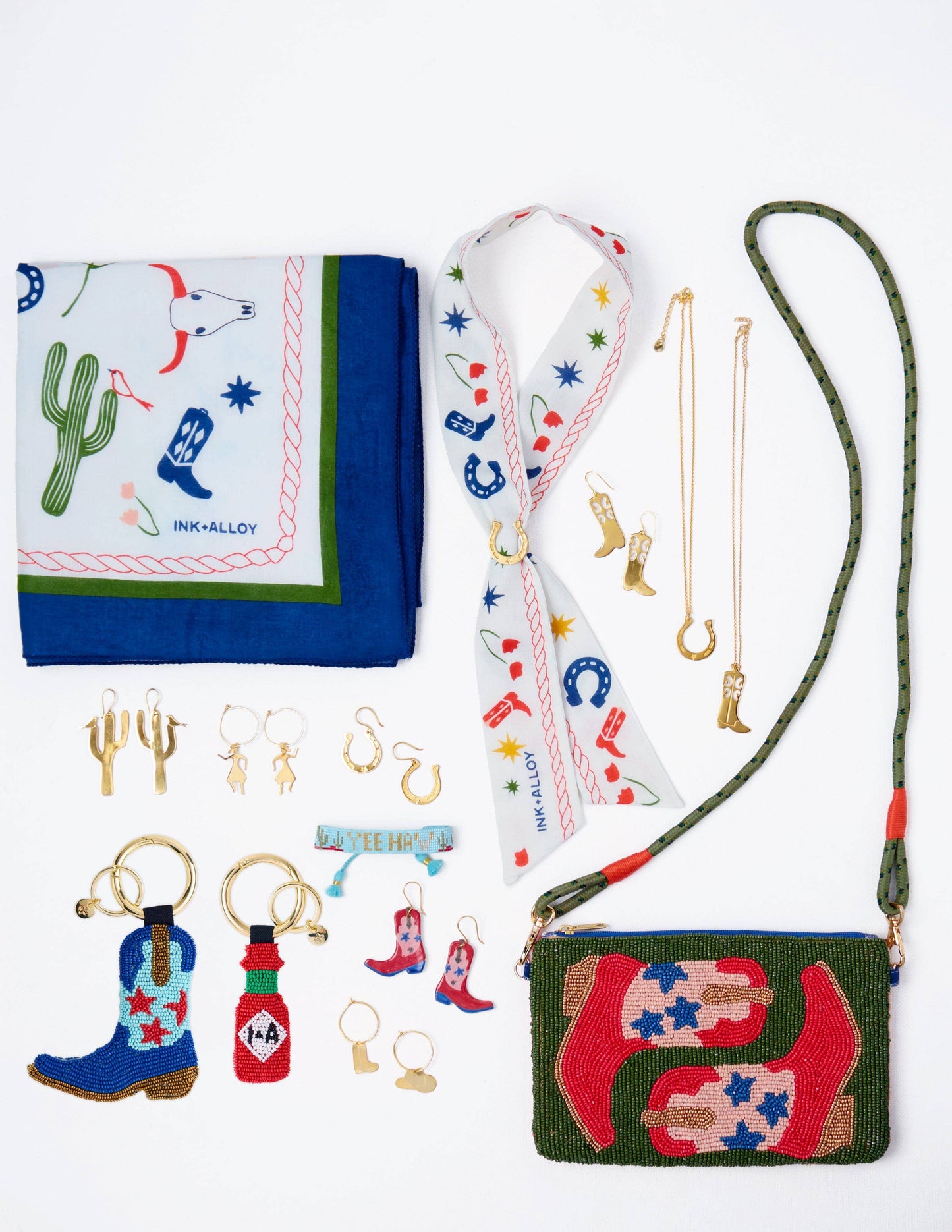 Camile Skinny Scarf Western Print