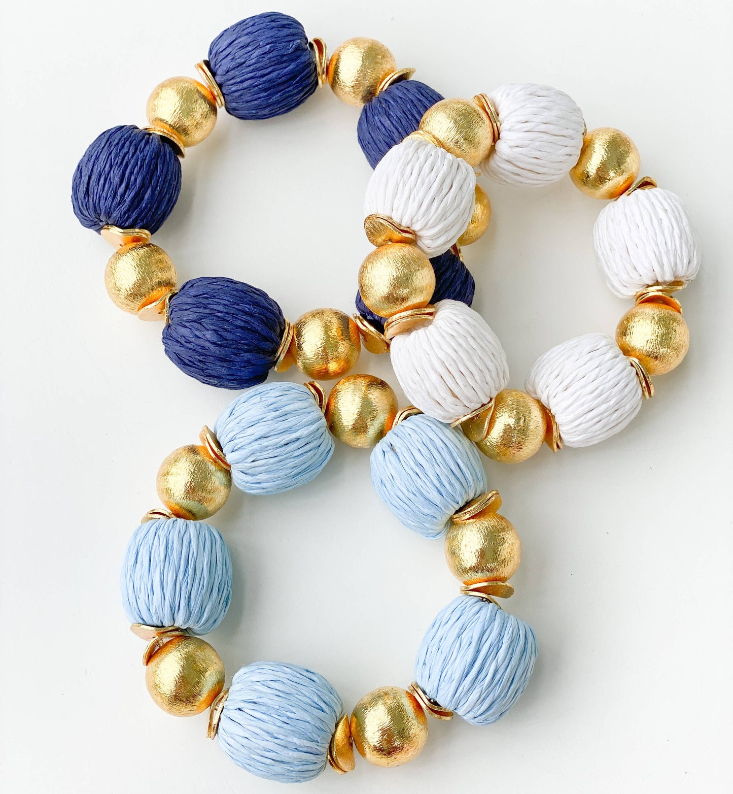 Candace Bracelet Denim Raffia | 14mm - BAY WINDOW