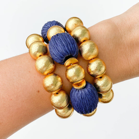 Candace Bracelet Denim Raffia | 14mm - BAY WINDOW