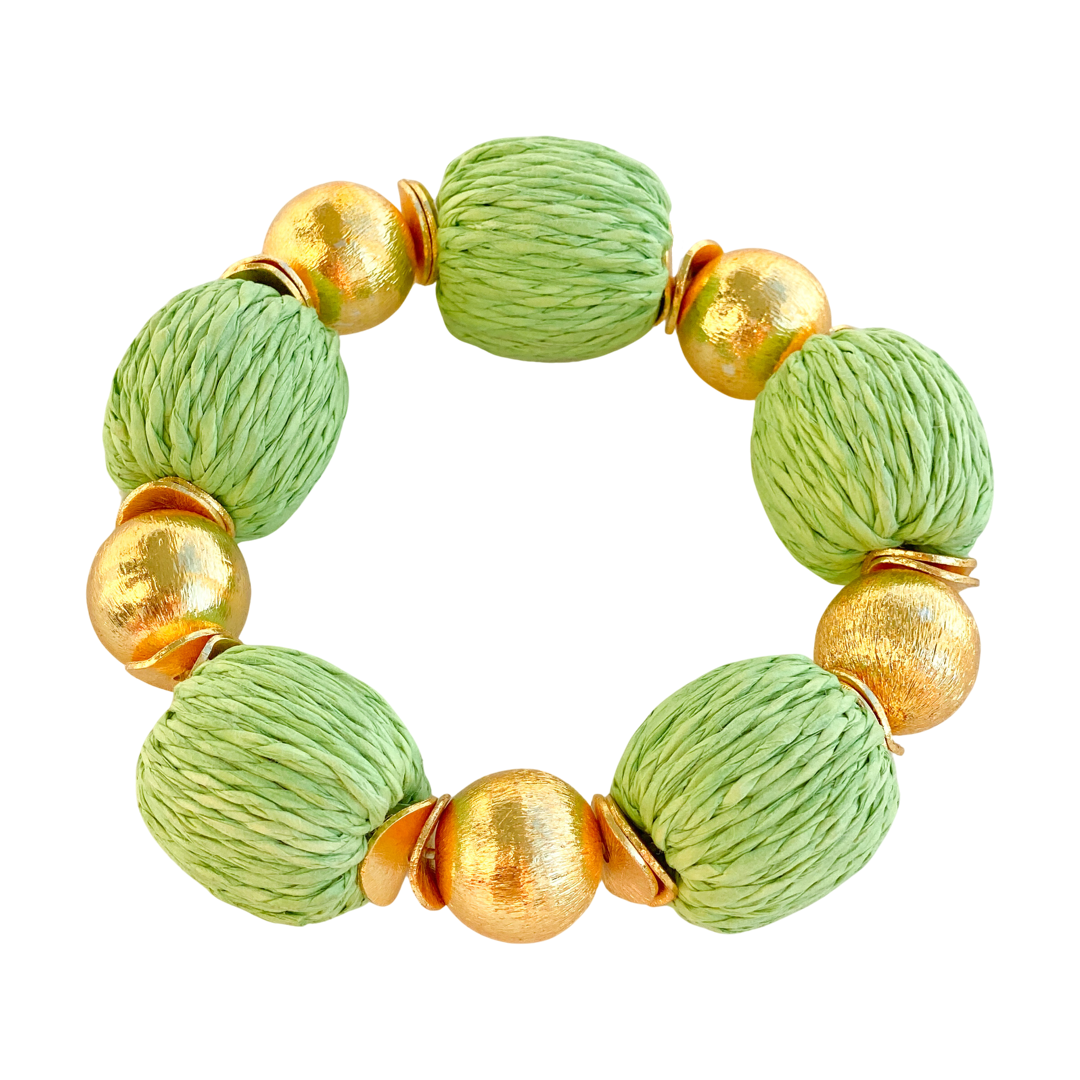 Candace Bracelet Green Raffia | 14mm - BAY WINDOW