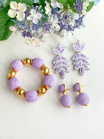 Candace Bracelet Lilac Raffia | 14mm - BAY WINDOW