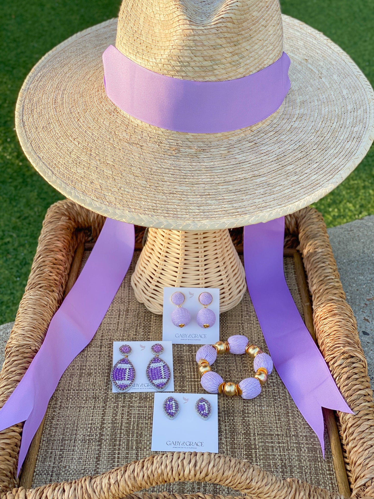Candace Bracelet Lilac Raffia | 14mm - BAY WINDOW