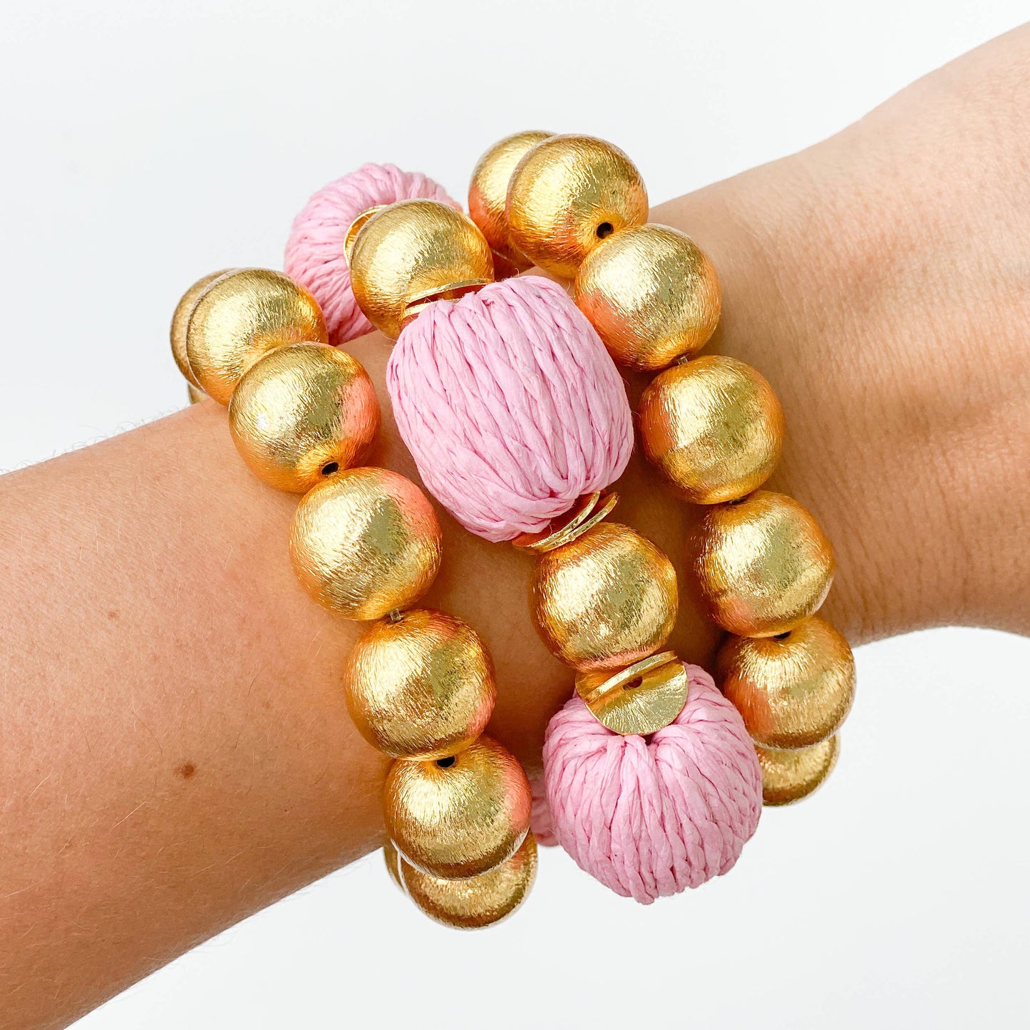 Candace Bracelet Pink Raffia | 14mm - BAY WINDOW