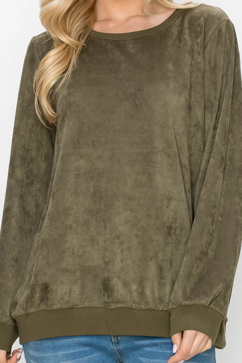 Alisa Stretch Suede Top - BAY WINDOW