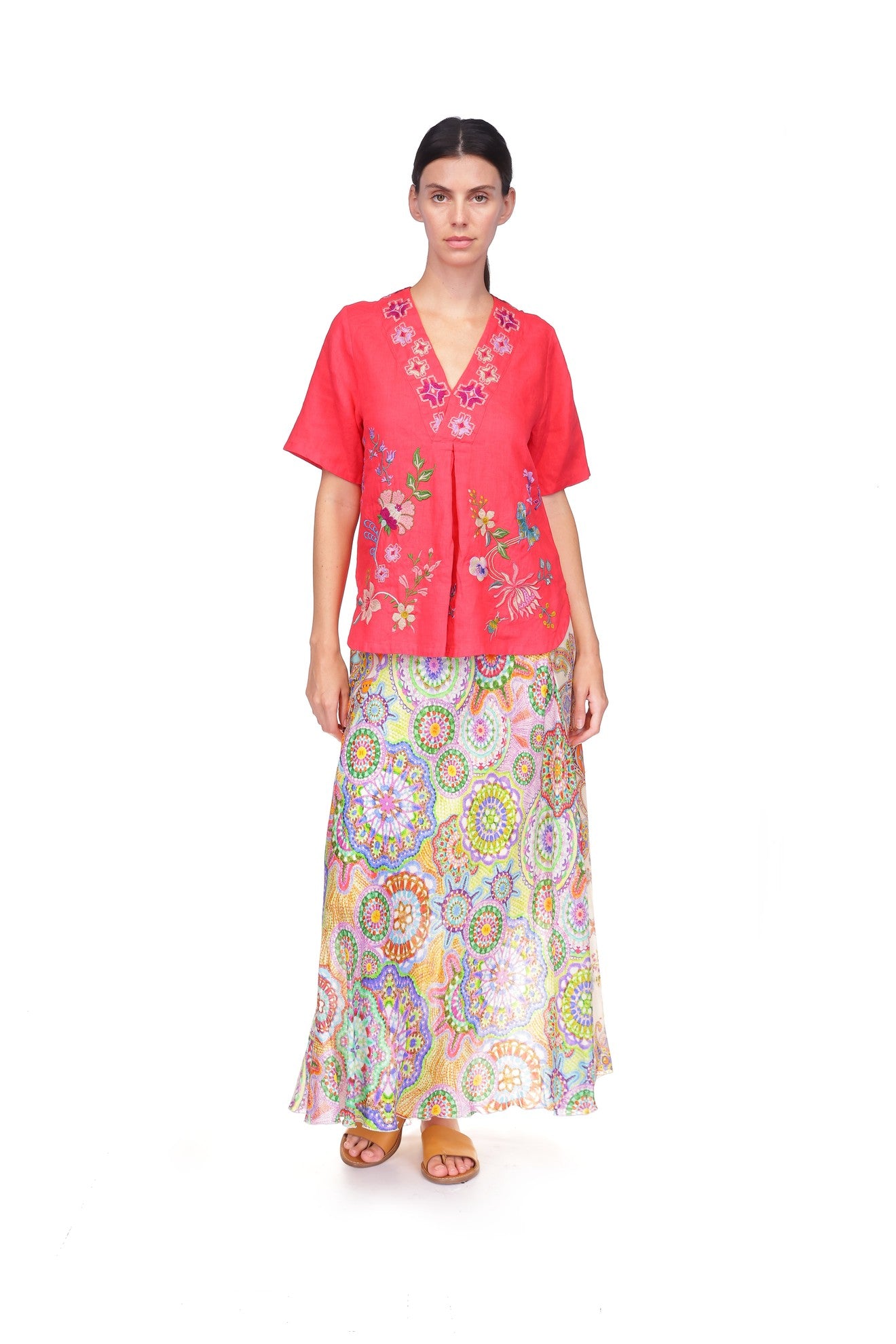 Linen V-Neck Blouse - Maureen - BAY WINDOW