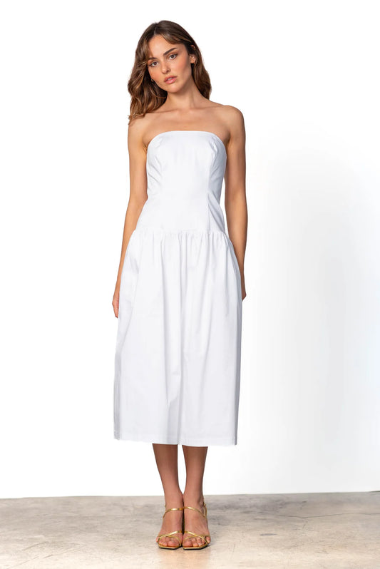 Miranda Dress - White/Pink/Green - BAY WINDOW