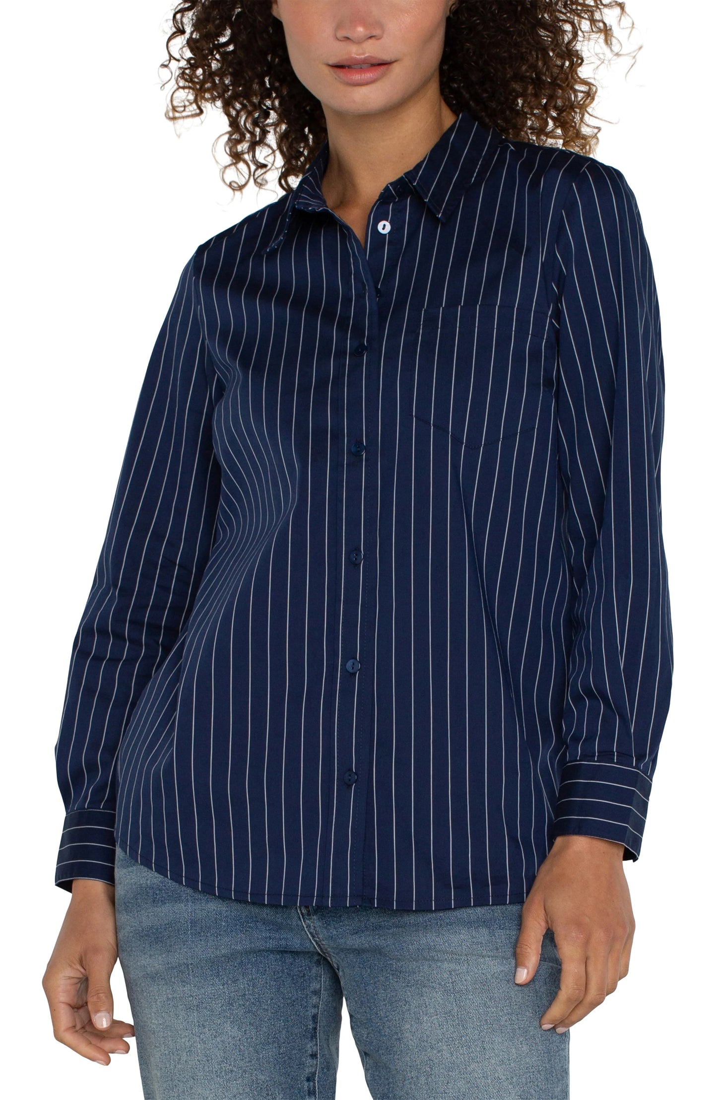 Classic Fit Button Front Poplin Shirt - BAY WINDOW