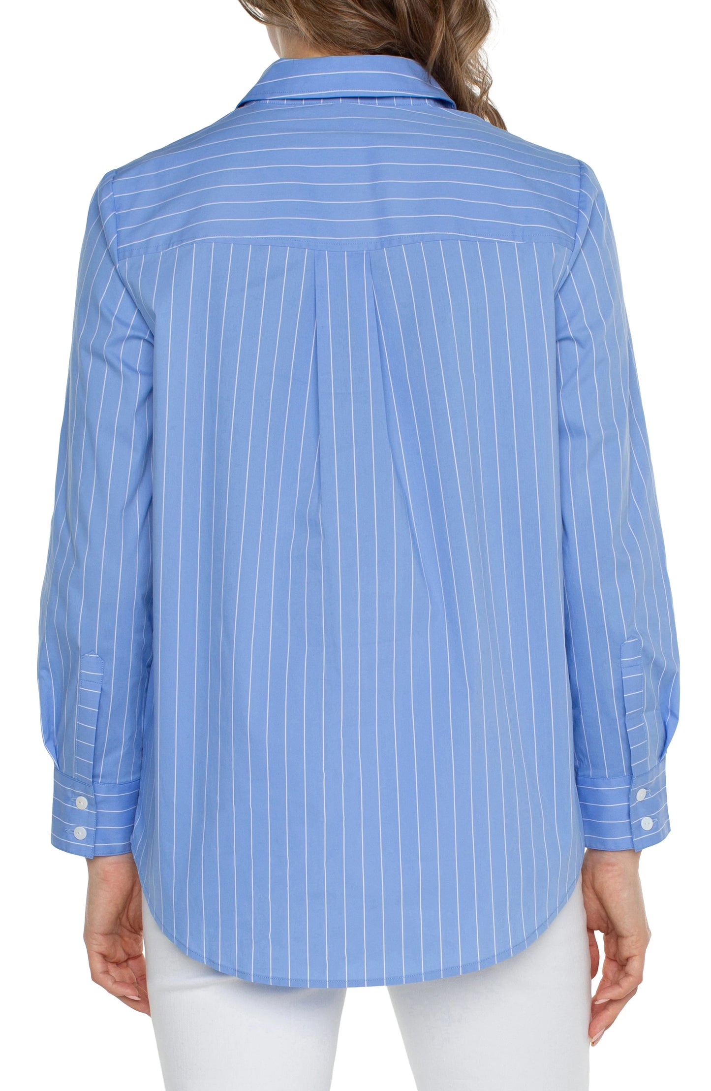 Classic Fit Button Front Poplin Shirt - BAY WINDOW