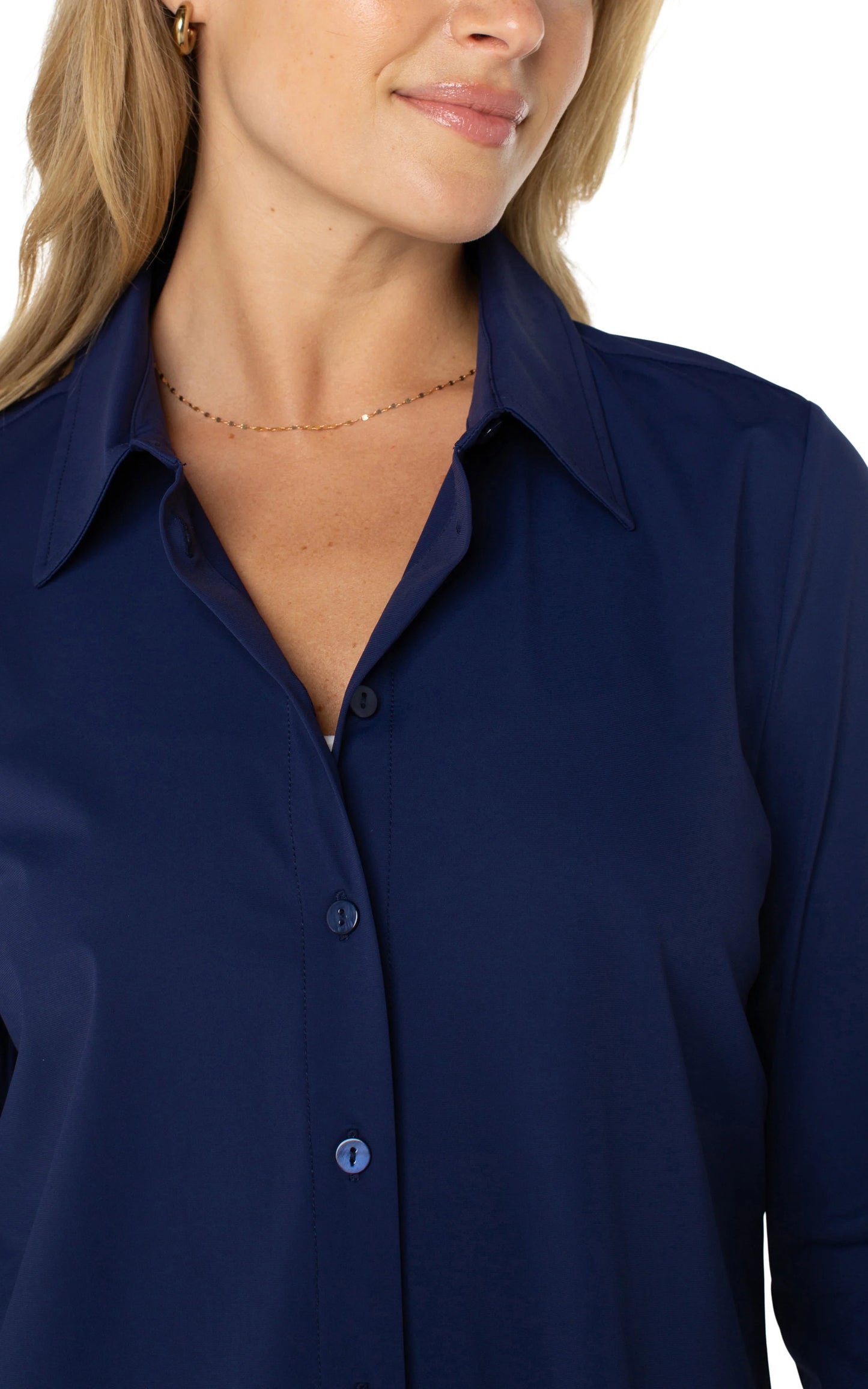 LS Button Front Knit Shirt - BAY WINDOW