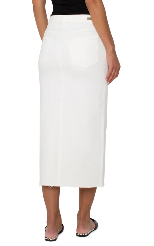 5 Pocket Front Slit Maxi Skirt 35.5" Inseam - Bone White - BAY WINDOW