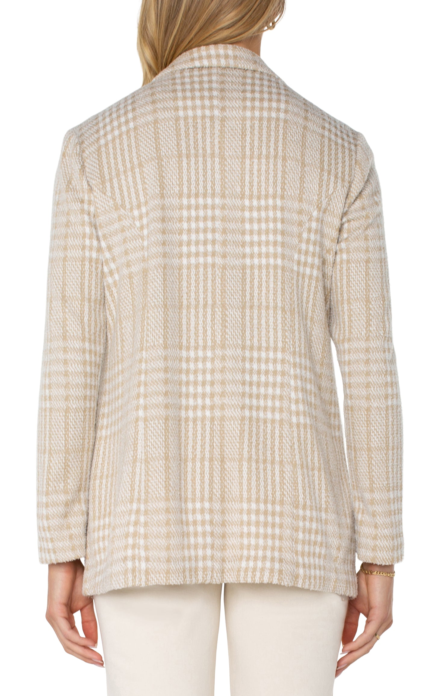 Boyfriend Blazer - Cream/Tan Plaid - BAY WINDOW