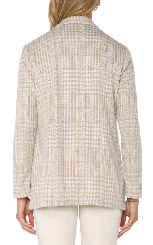 Boyfriend Blazer - Cream/Tan Plaid - BAY WINDOW