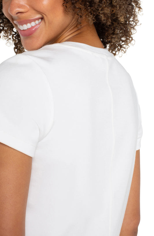 Short Sleeve Crew Neck Tee - White - BAY WINDOW