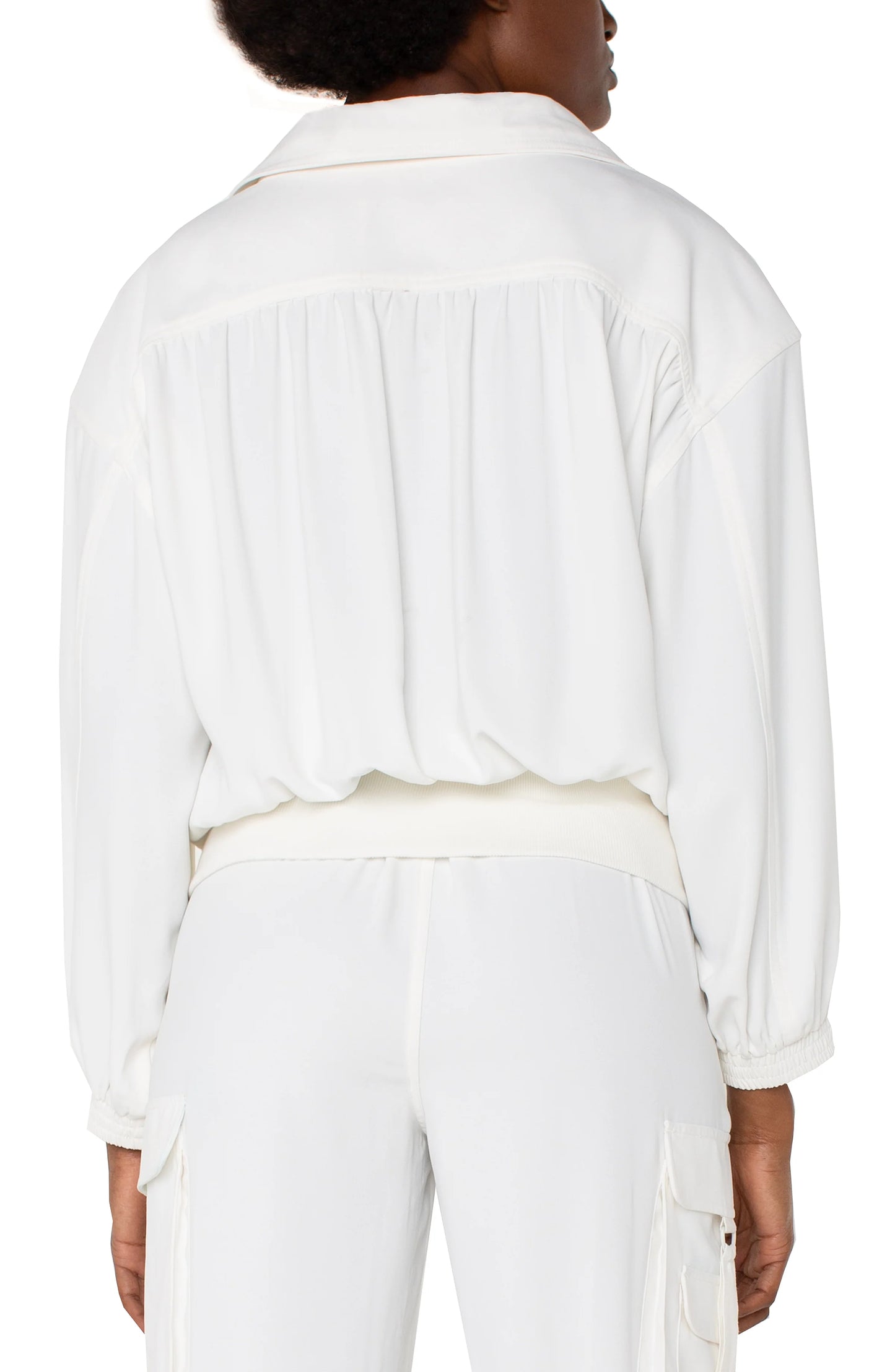Zip Up Dolman Jacket - Porcelain - BAY WINDOW