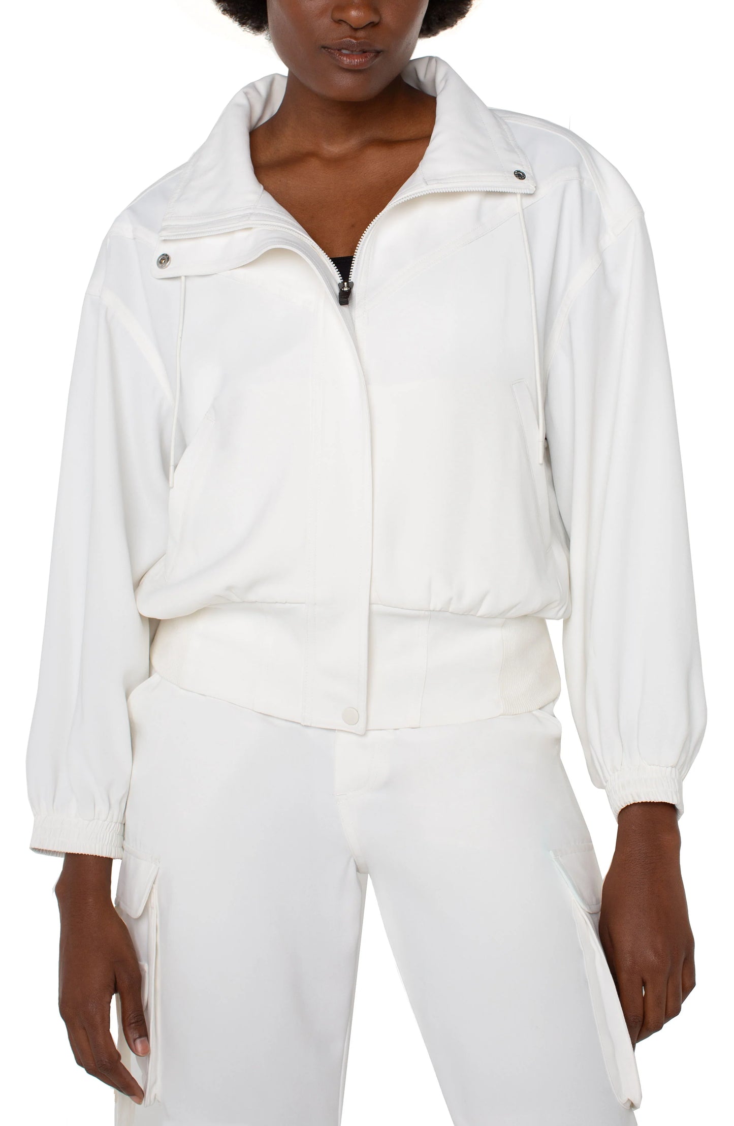 Zip Up Dolman Jacket - Porcelain - BAY WINDOW