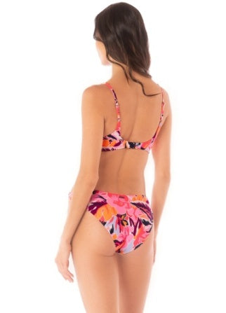 Coral Leafy Liberties Bikini Top - BAY WINDOW