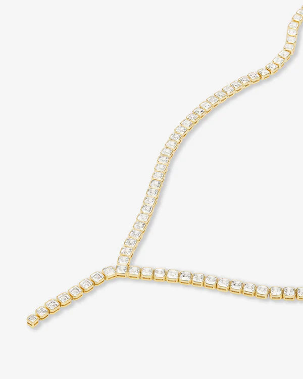 Duchess Lariat Tennis Necklace 16" - Gold - BAY WINDOW