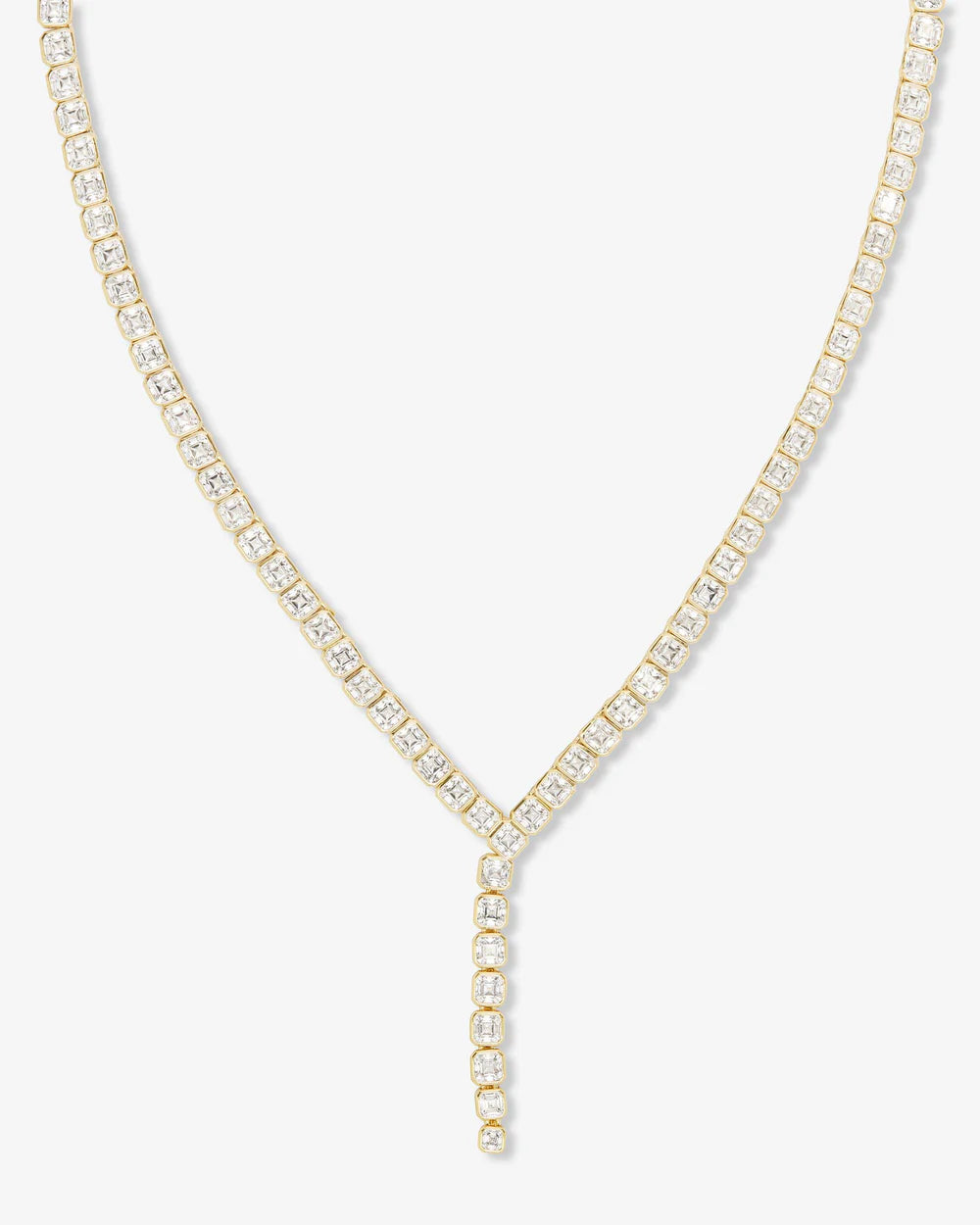 Duchess Lariat Tennis Necklace 16" - Gold - BAY WINDOW
