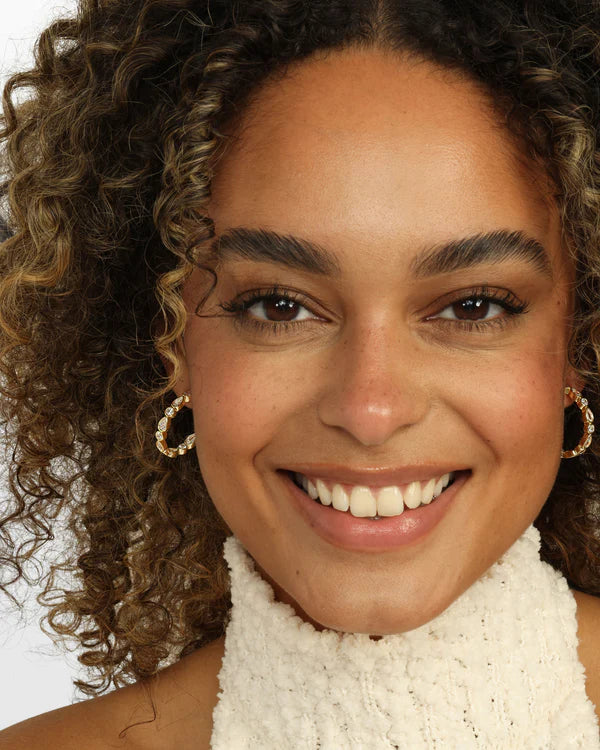 Isla Hoops 1" - Gold/White - BAY WINDOW