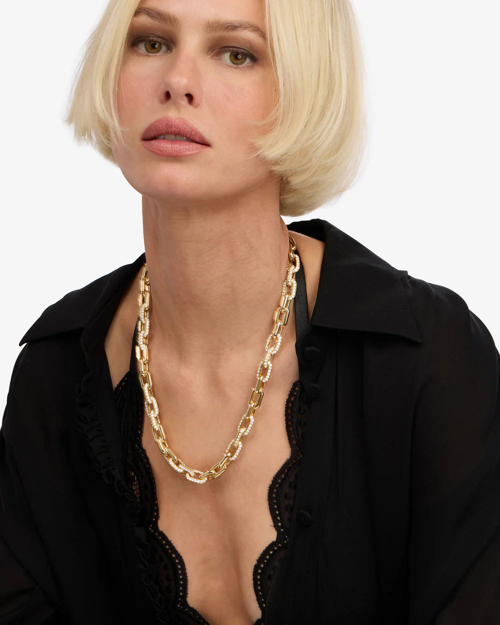 Frankie Pave Chain Necklace 21" - BAY WINDOW