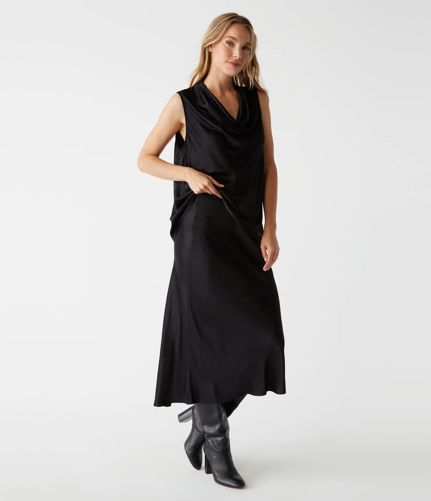 Leila Bias Satin Cut Skirt - BAY WINDOW