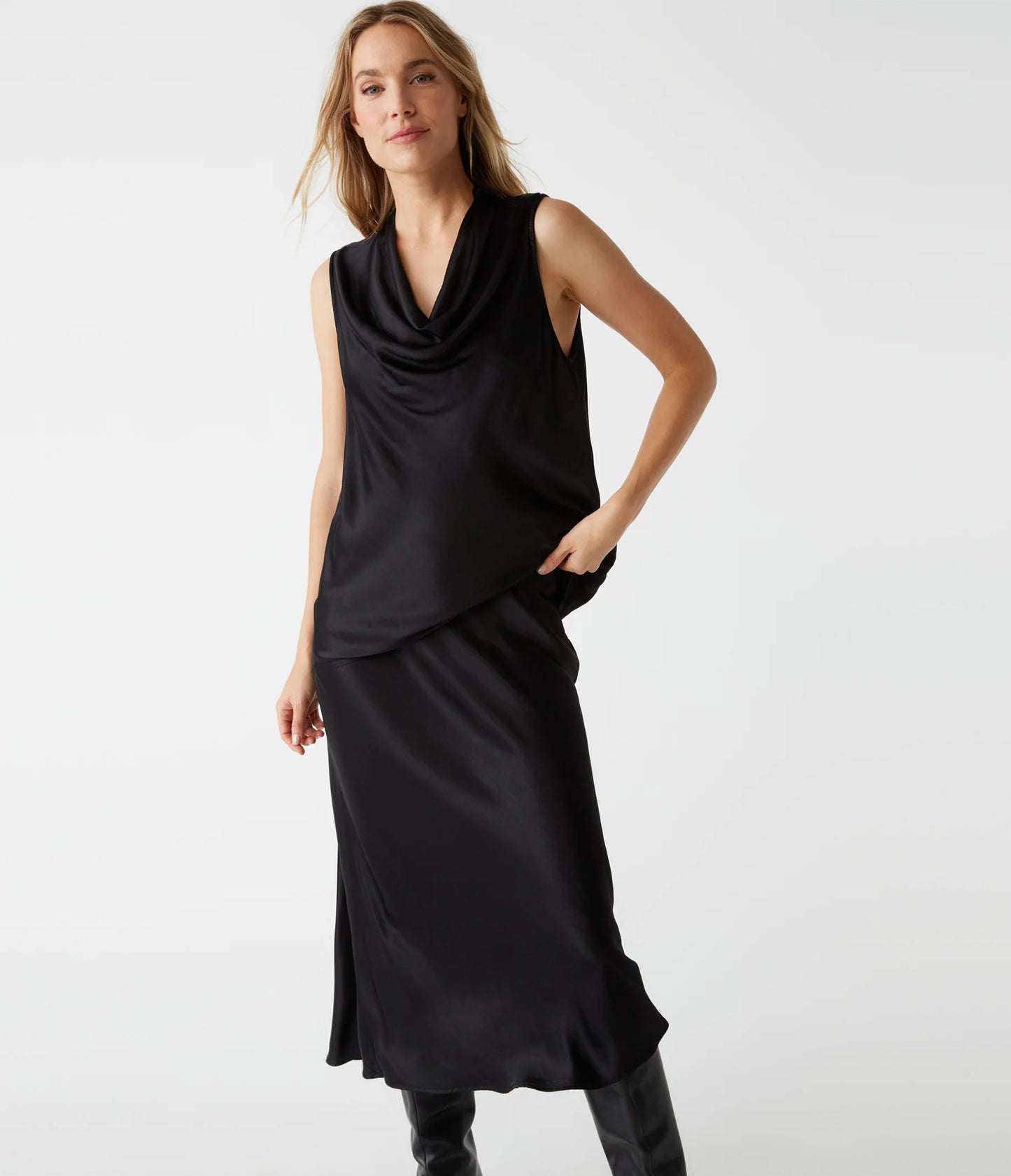 Leila Bias Satin Cut Skirt - BAY WINDOW