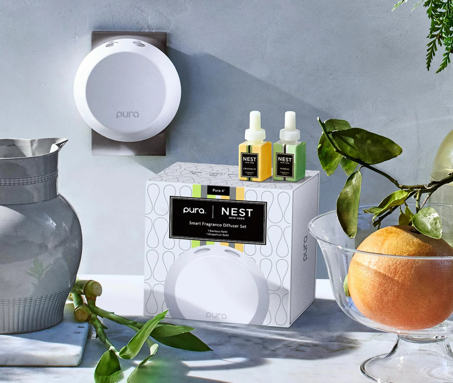 Pura Smart Diffuser Set- Bamboo/Grapefruit - BAY WINDOW