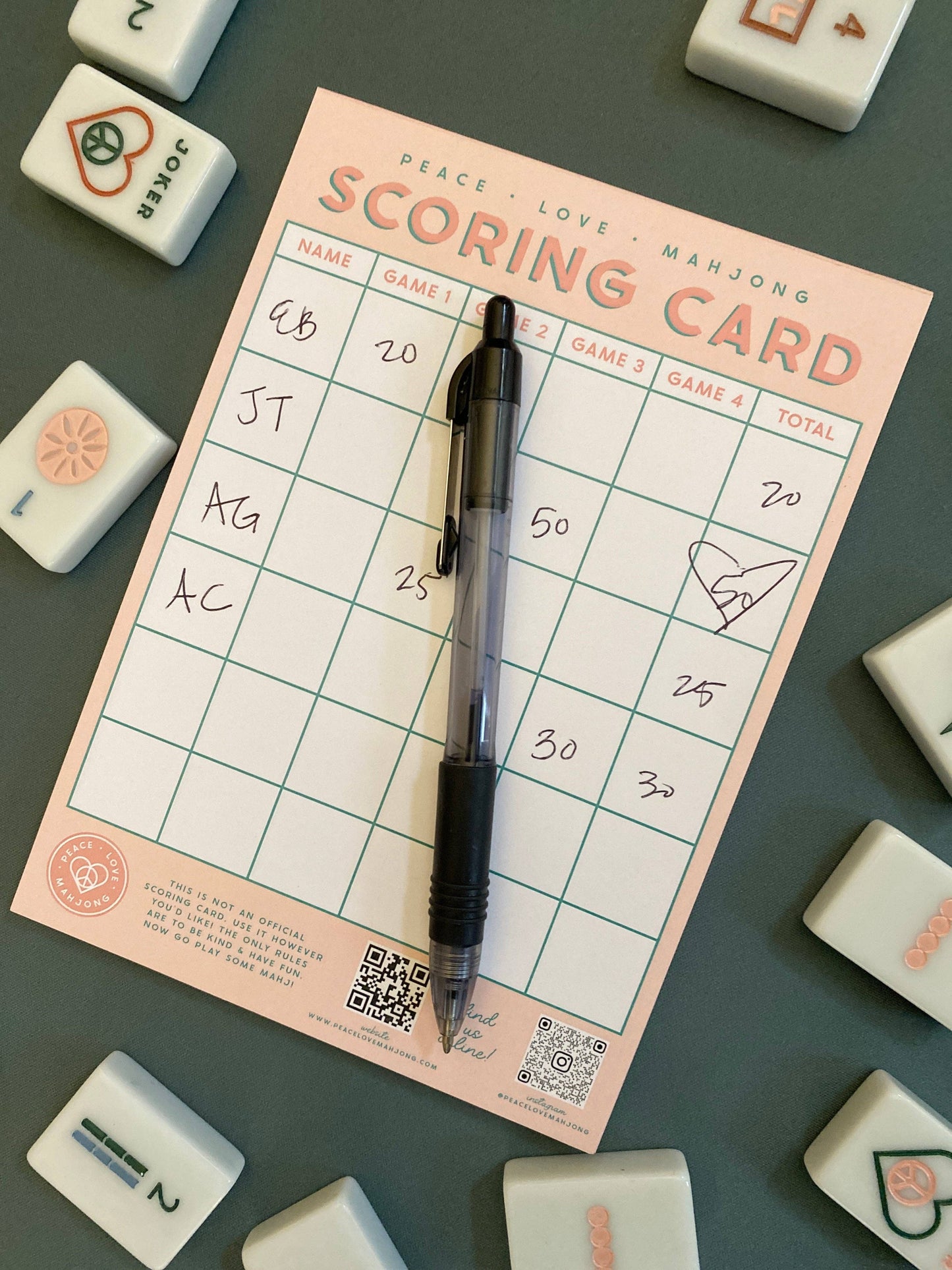 Mahjong Scoring Notepad - BAY WINDOW
