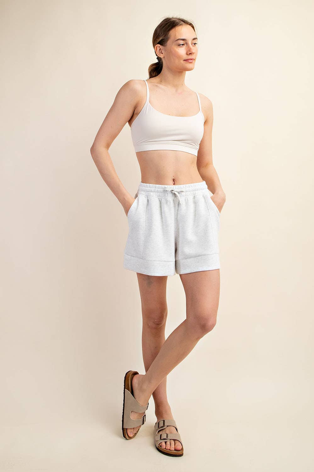 Modal Poly Span Scuba Pleat Short - BAY WINDOW