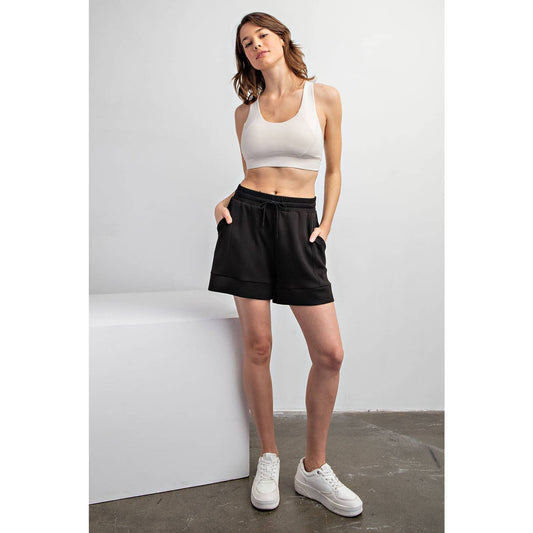 Modal Poly Span Scuba Pleat Short - BAY WINDOW