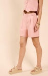 Season's Bloom Front Pleated Shorts - Rose Pink - BAY WINDOW