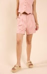 Season's Bloom Front Pleated Shorts - Rose Pink - BAY WINDOW