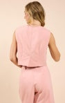 Season's Bloom Cropped Waistcoat - Rose Pink - BAY WINDOW