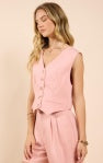 Season's Bloom Cropped Waistcoat - Rose Pink - BAY WINDOW