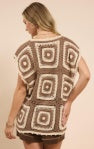 Cactus Room Crochet Squares Vest - Brown/Ivory - BAY WINDOW