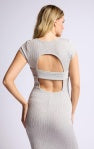Fresh Fair Back Cutout Maxi Dress - Heather Grey - BAY WINDOW