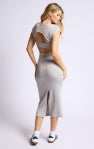 Fresh Fair Back Cutout Maxi Dress - Heather Grey - BAY WINDOW