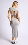 Fresh Fair Back Cutout Maxi Dress - Heather Grey - BAY WINDOW