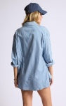 Market Day Shirt Style Layered Romper - Blue/White - BAY WINDOW