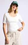 Street Fest Scoop Neck Top - White - BAY WINDOW